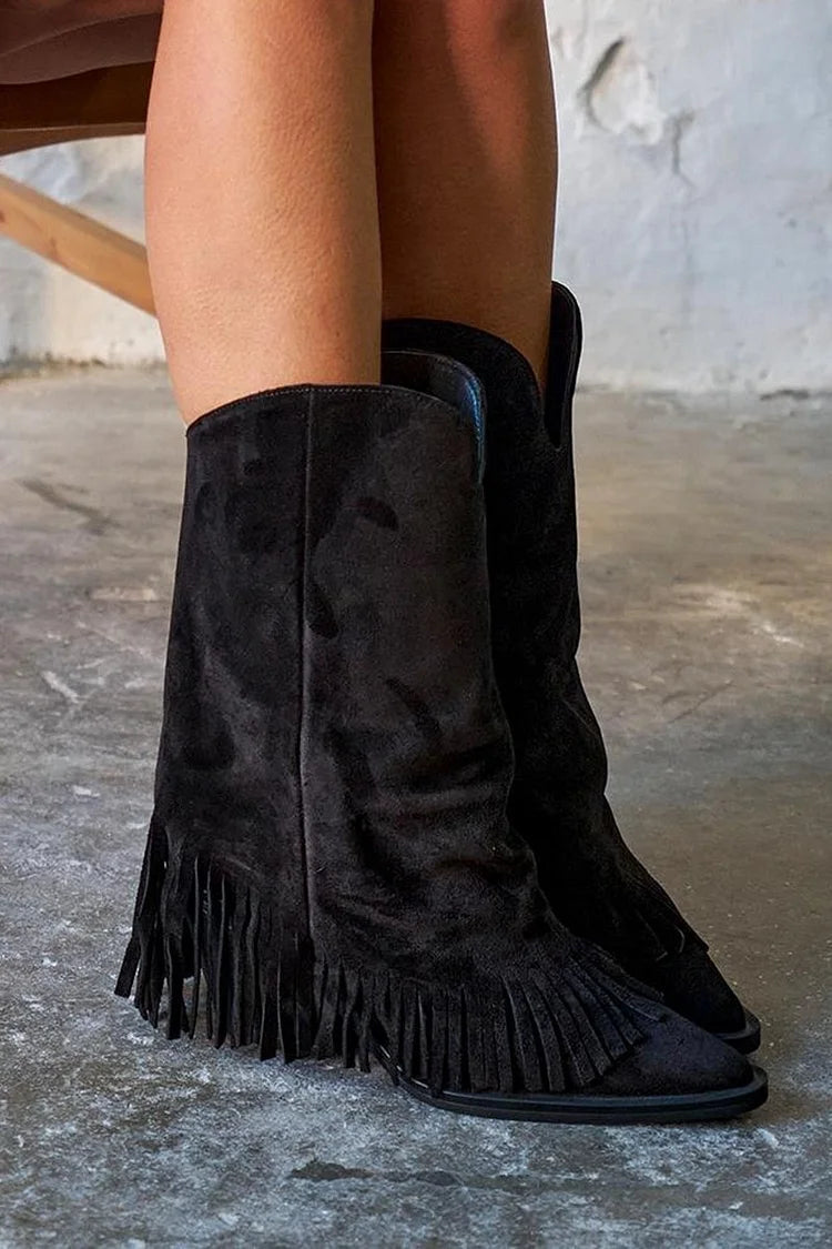 Betty | Fringed Suede Boots