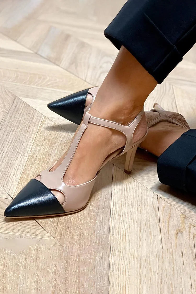Erin | Two-Tone Pointed Court Shoe