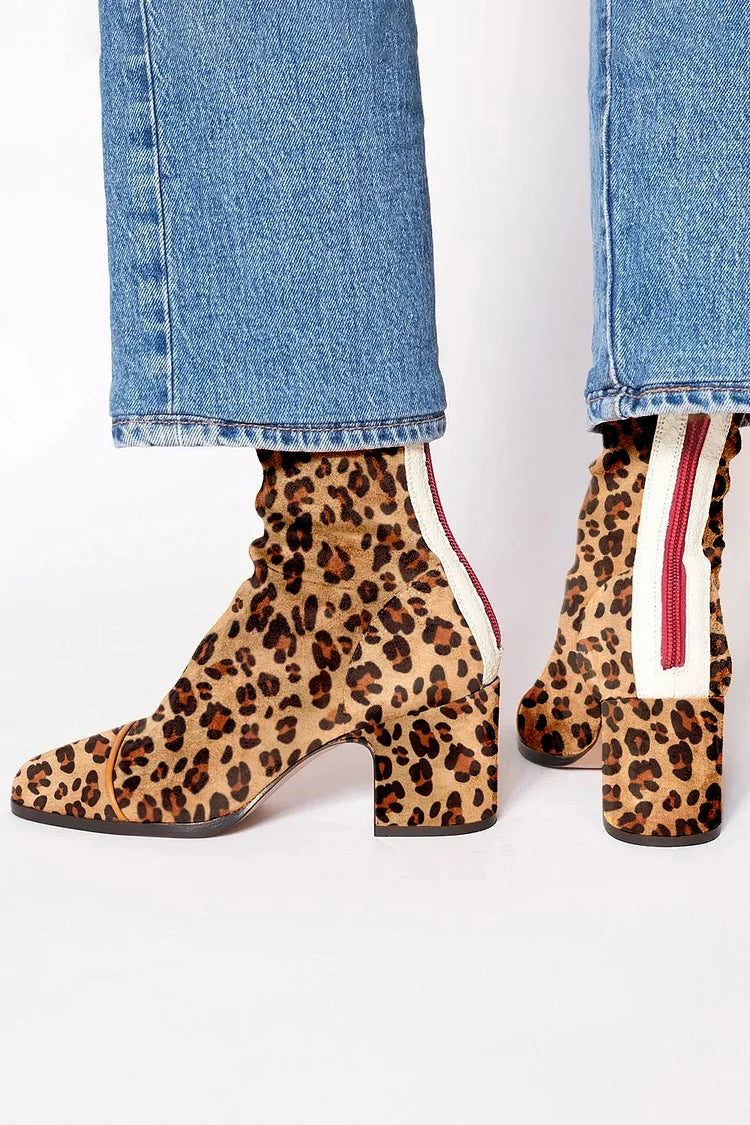 Lois | Elegant Leopard Ankle Boots