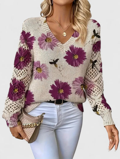 Jill | Elegant sweater with floral design