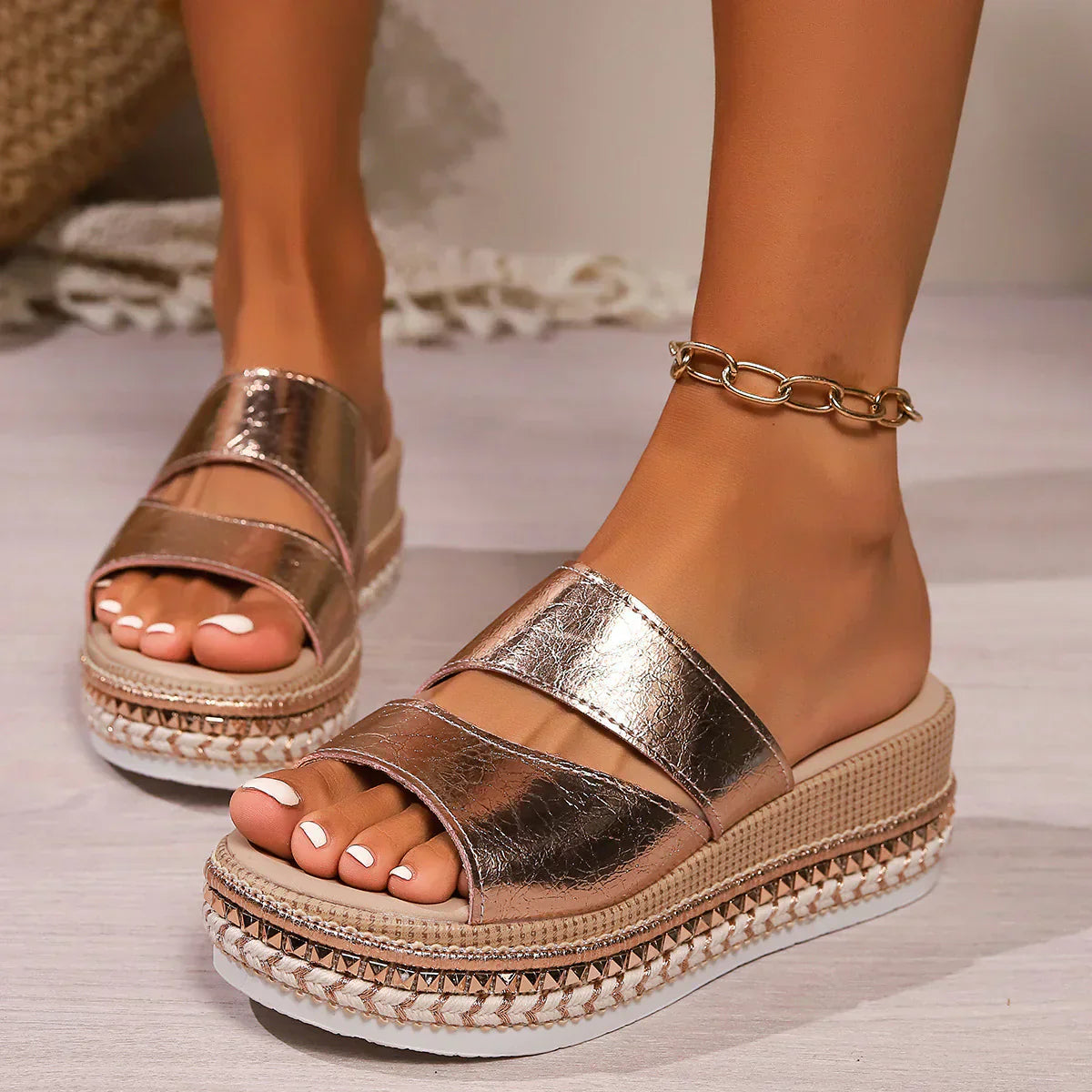 Tammy - Comfortable Open Toe Wedge Sandal