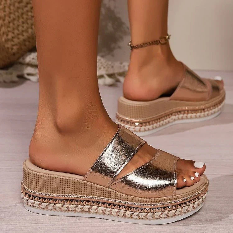Tammy - Comfortable Open Toe Wedge Sandal