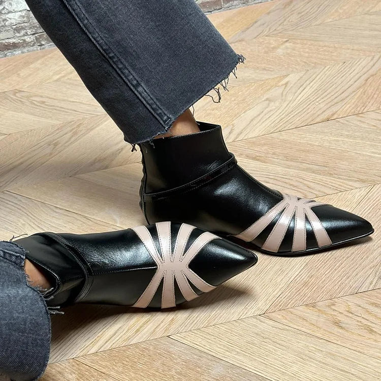 JANET POINTED GEOMETRIC ANKLE BOOT