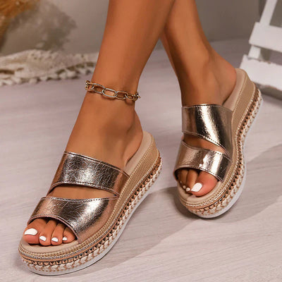 Tammy - Comfortable Open Toe Wedge Sandal