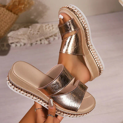 Tammy - Comfortable Open Toe Wedge Sandal
