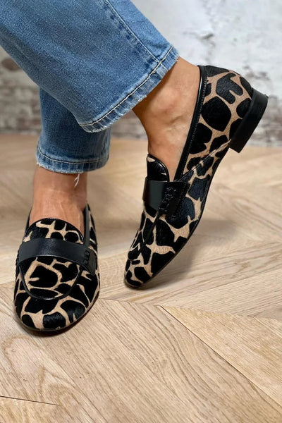 JUNE ANIMAL PRINT LOAFER WITH ELEGANT DETAIL