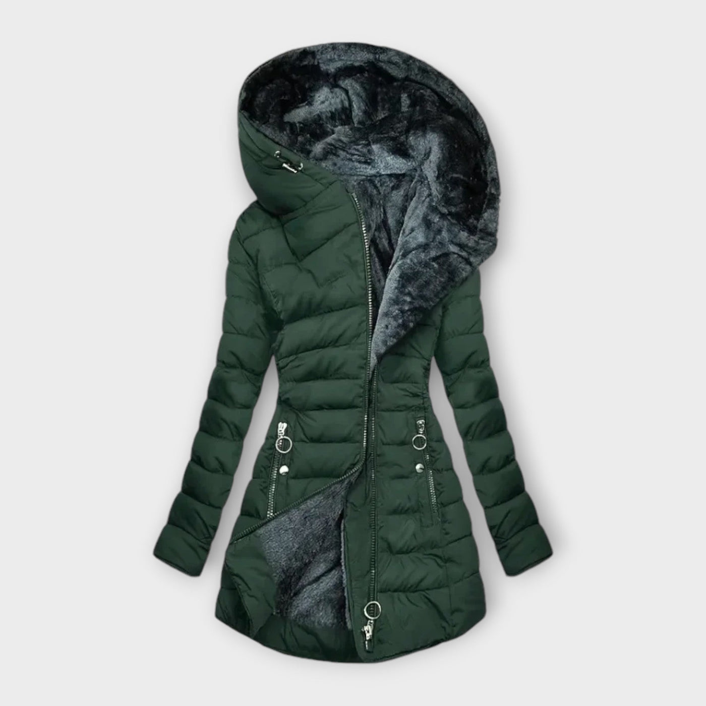 Martha | Long Padded Jacket Lined with Elegant Fleece Hood