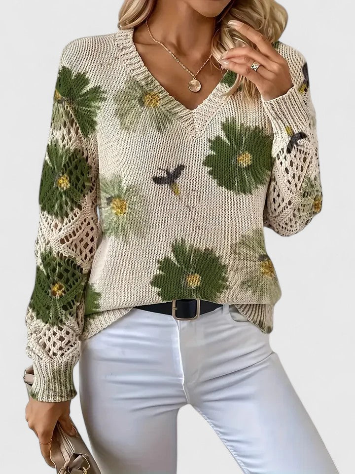 Jill | Elegant sweater with floral design