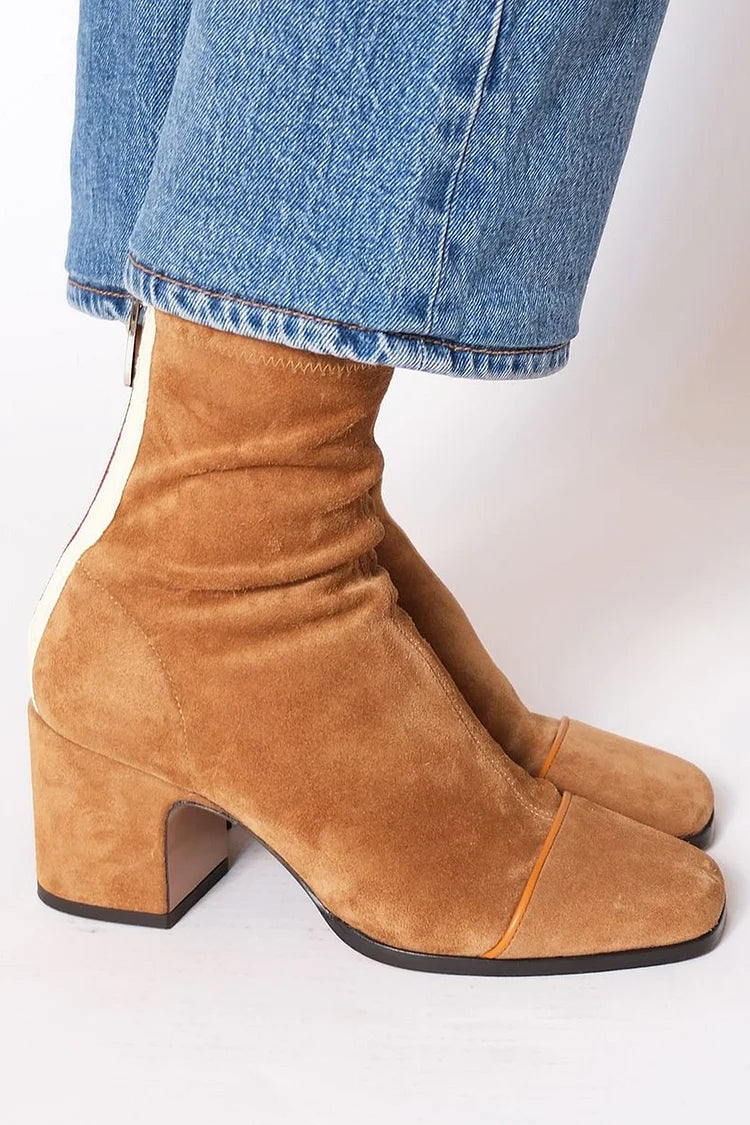 Norma | Modern Contrast Ankle Boots