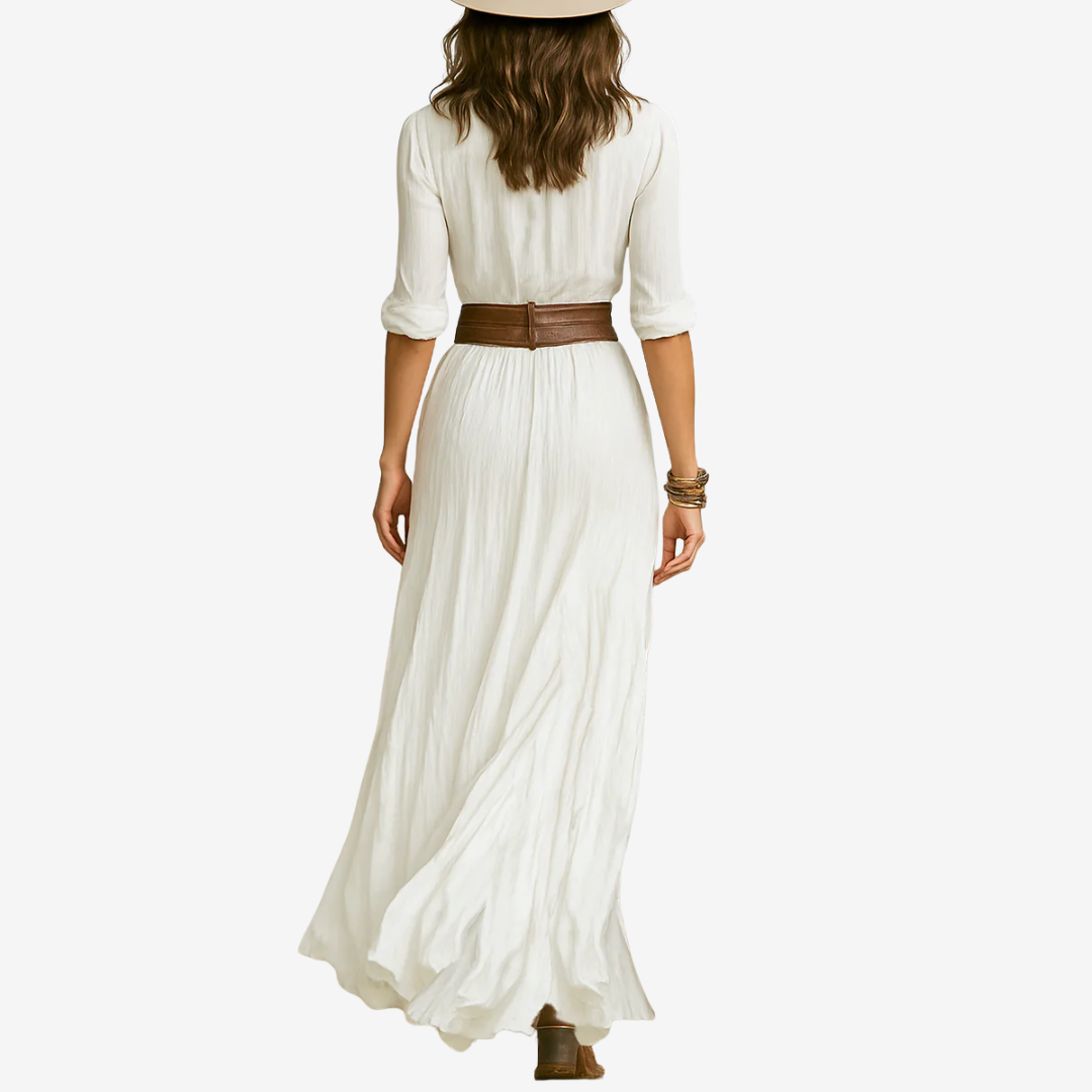 Zelda Maxi Belted Fluid Dress