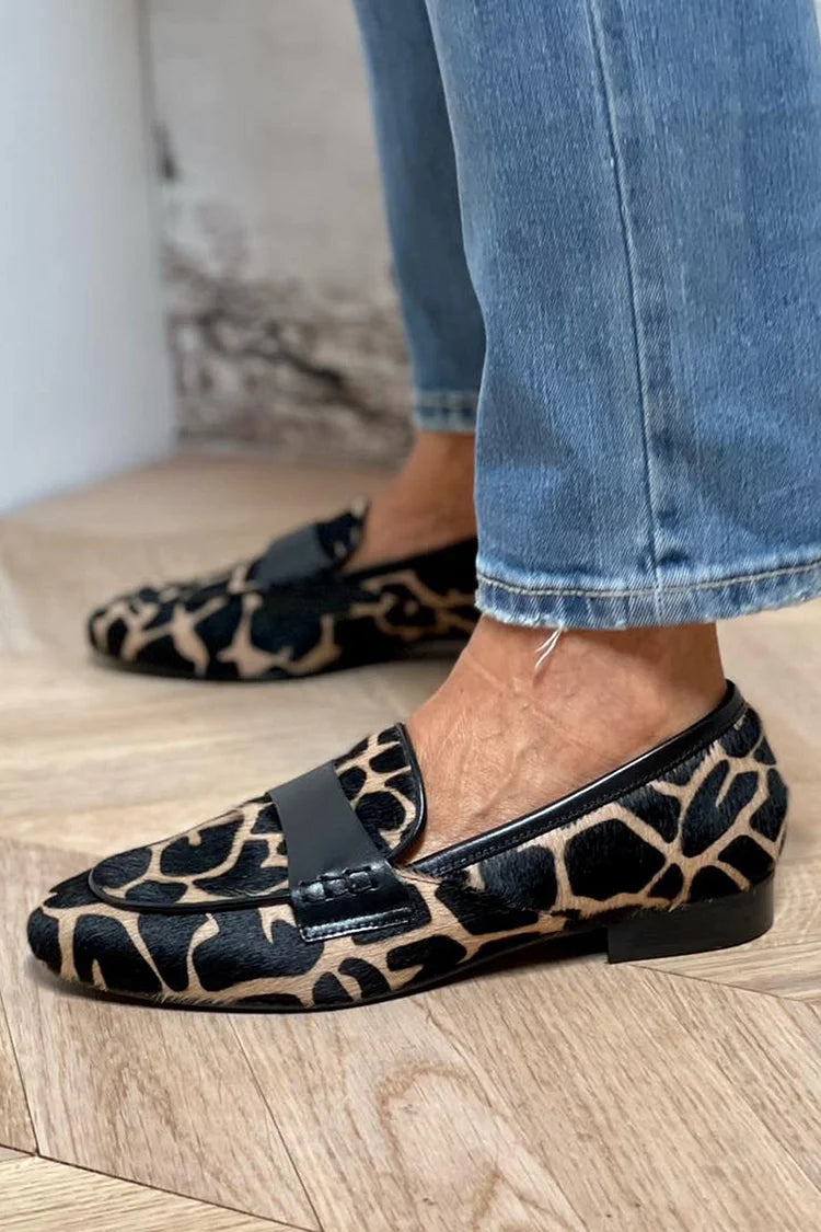 JUNE ANIMAL PRINT LOAFER WITH ELEGANT DETAIL