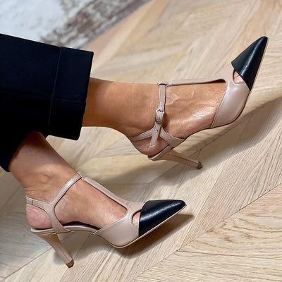 Erin | Two-Tone Pointed Court Shoe