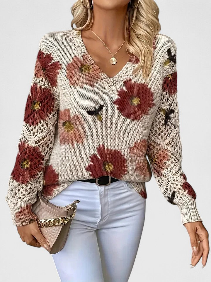 Jill | Elegant sweater with floral design