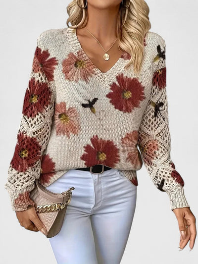 Jill | Elegant sweater with floral design