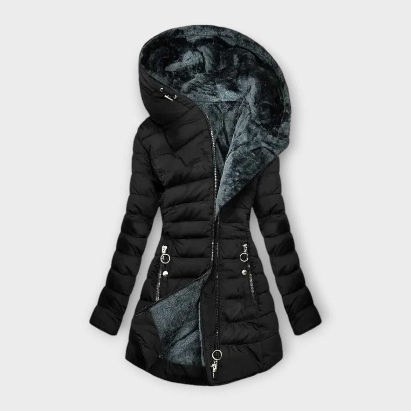 Martha | Long Padded Jacket Lined with Elegant Fleece Hood