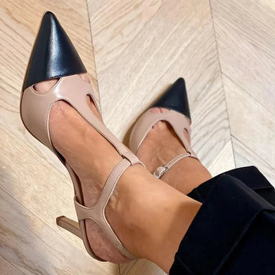 Erin | Two-Tone Pointed Court Shoe