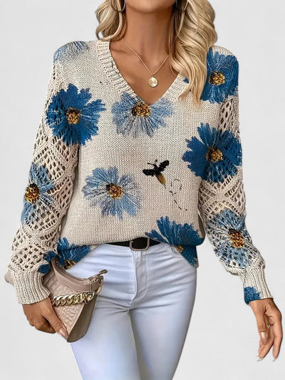 Jill | Elegant sweater with floral design