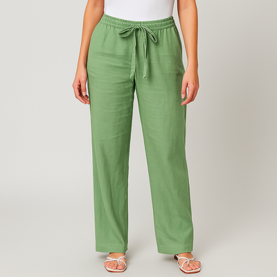 Jane - Elegant Tie Waist Linen Pants