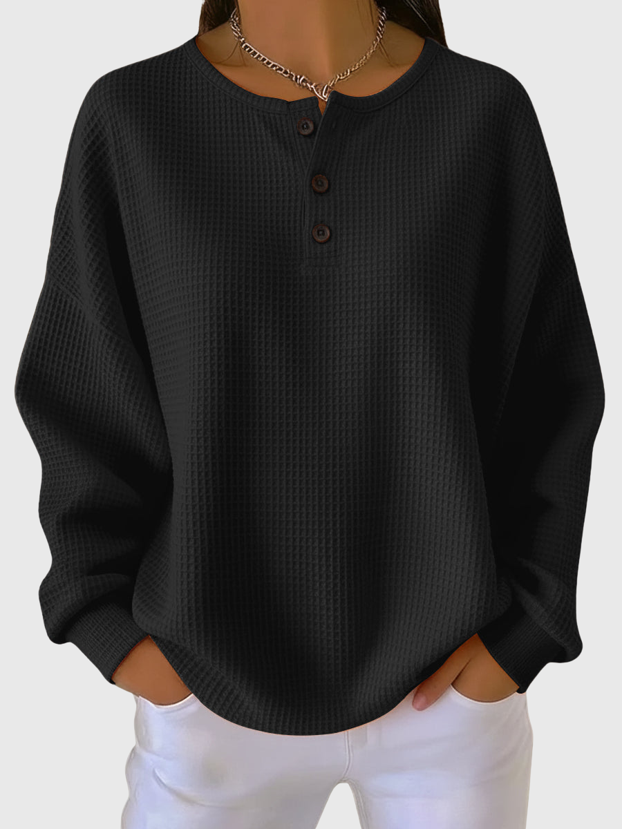 Livia | Waffle Knit Henley