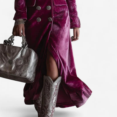 Janice Crossed Velvet Dress