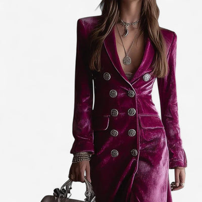 Janice Crossed Velvet Dress