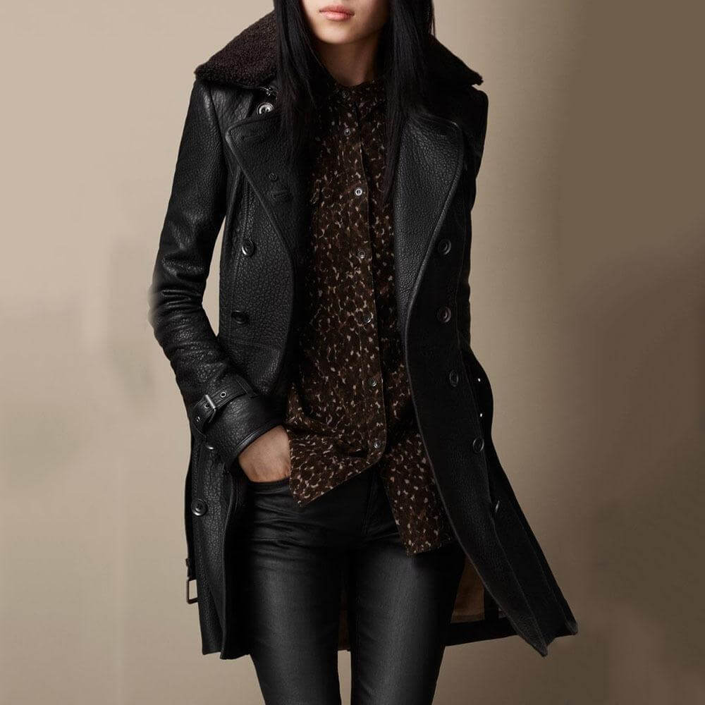 Mabine | Elegant Leather Coat