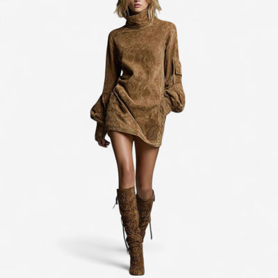 Muriel Mini Dress with High Collar