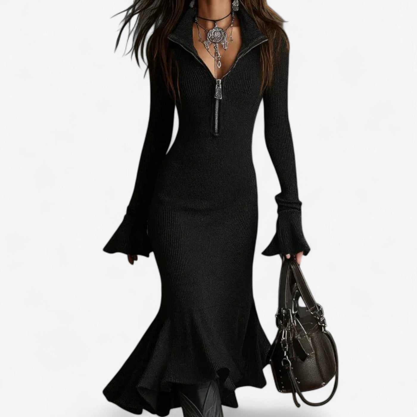 Annette Zip Collar Dress