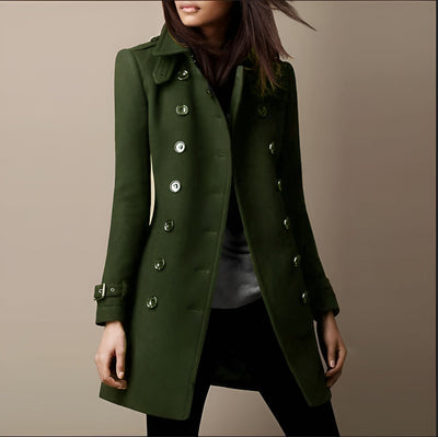 Sandra | Long Double-Breasted Coat for Women