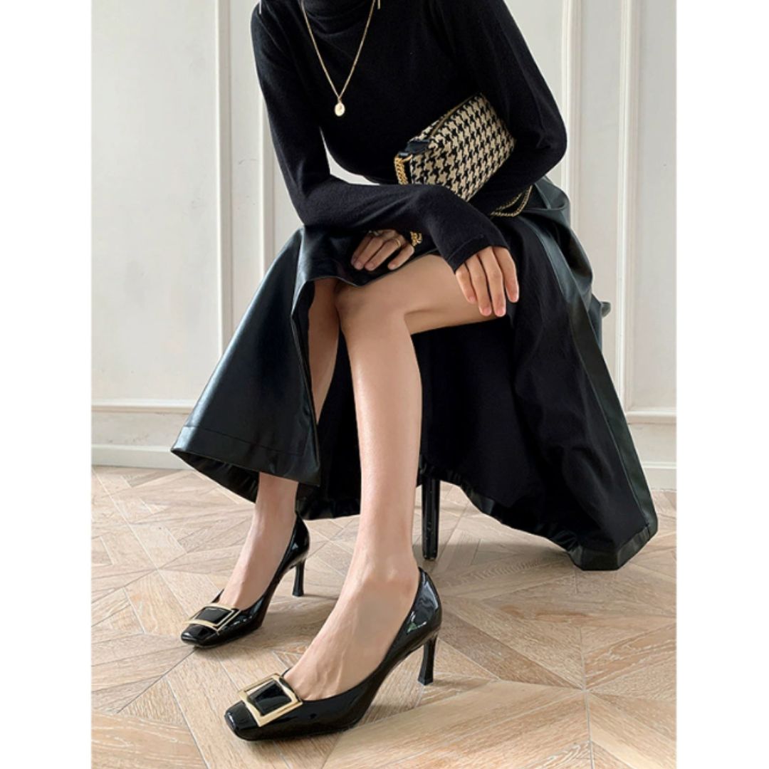 Laura ™ | Elegant Mid-Heel Sandals with Square Toe