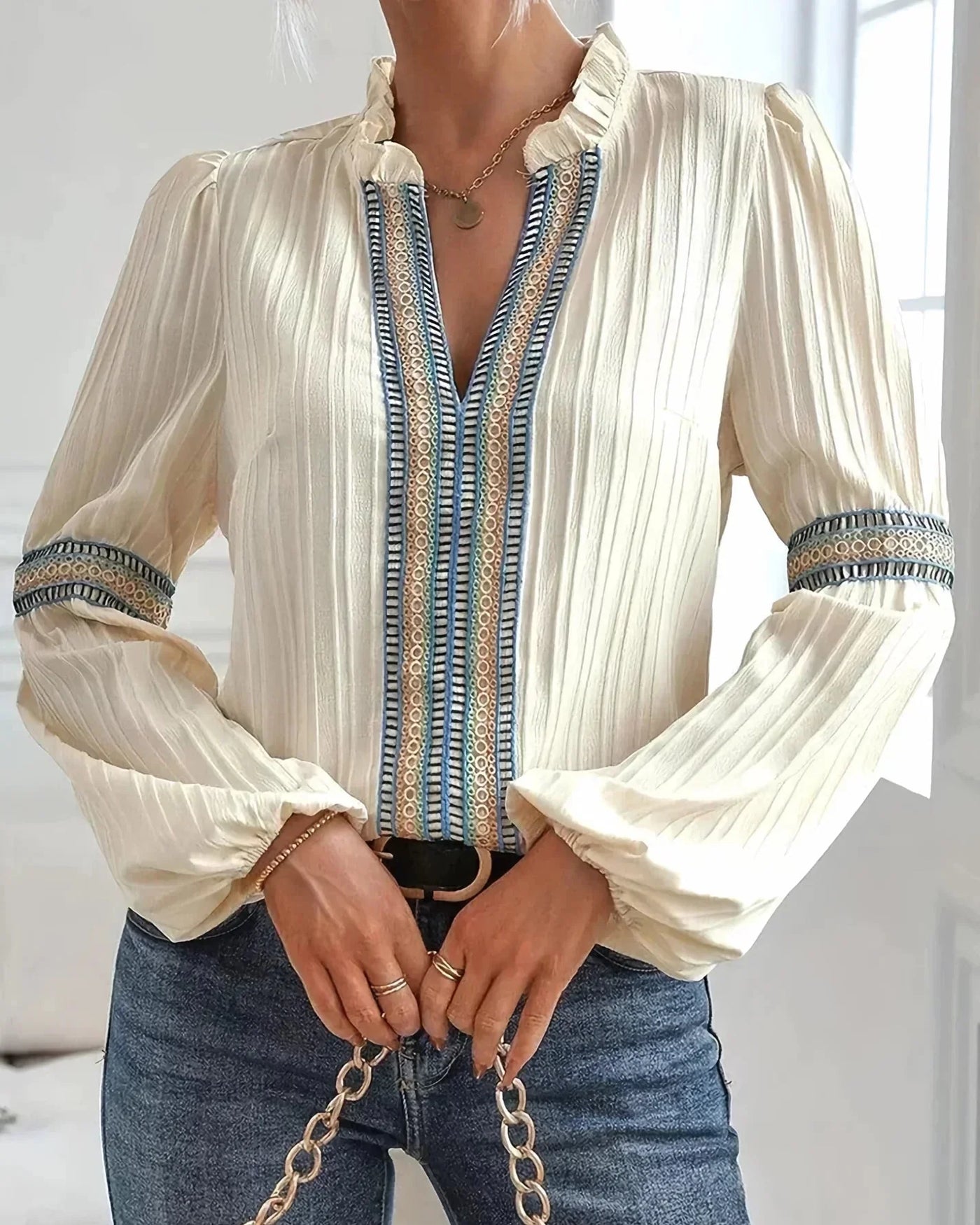 Belle | Stunning V-Neck Blouse