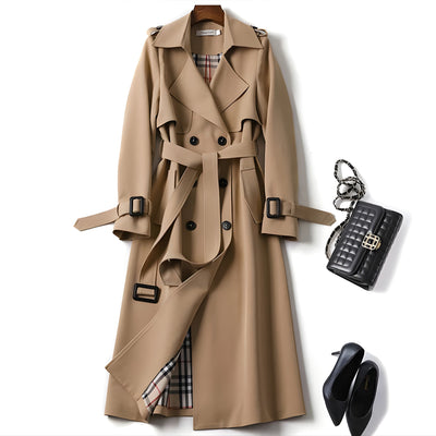 Pamela | Classic Long Trench Coat with Belt