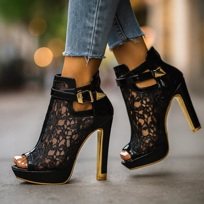 HEATHER LACE HEELS