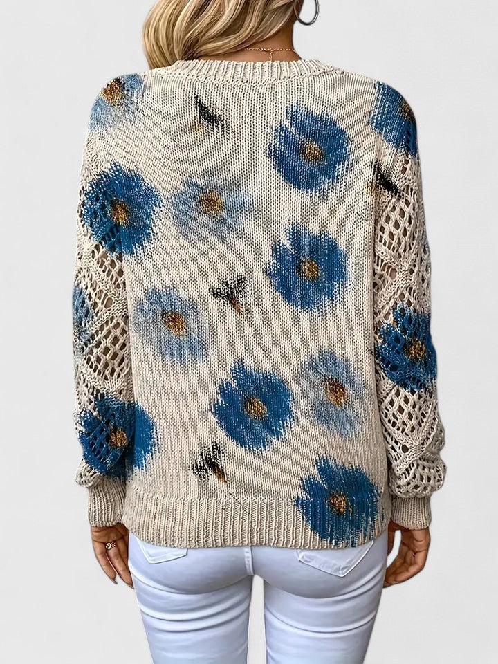 Jill | Elegant sweater with floral design