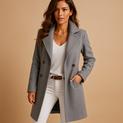 Diane | Long Warm and Elegant Structured Coat for Women