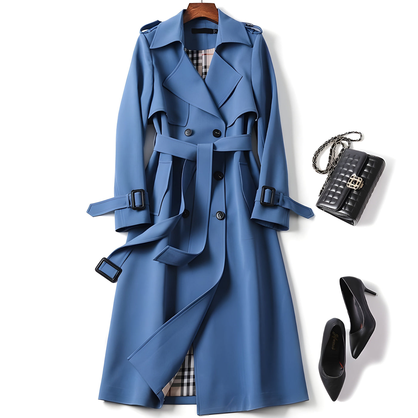 Pamela | Classic Long Trench Coat with Belt