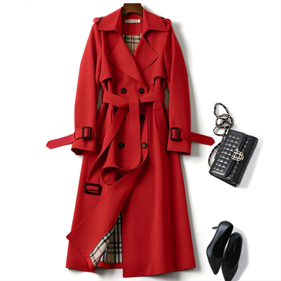 Pamela | Classic Long Trench Coat with Belt