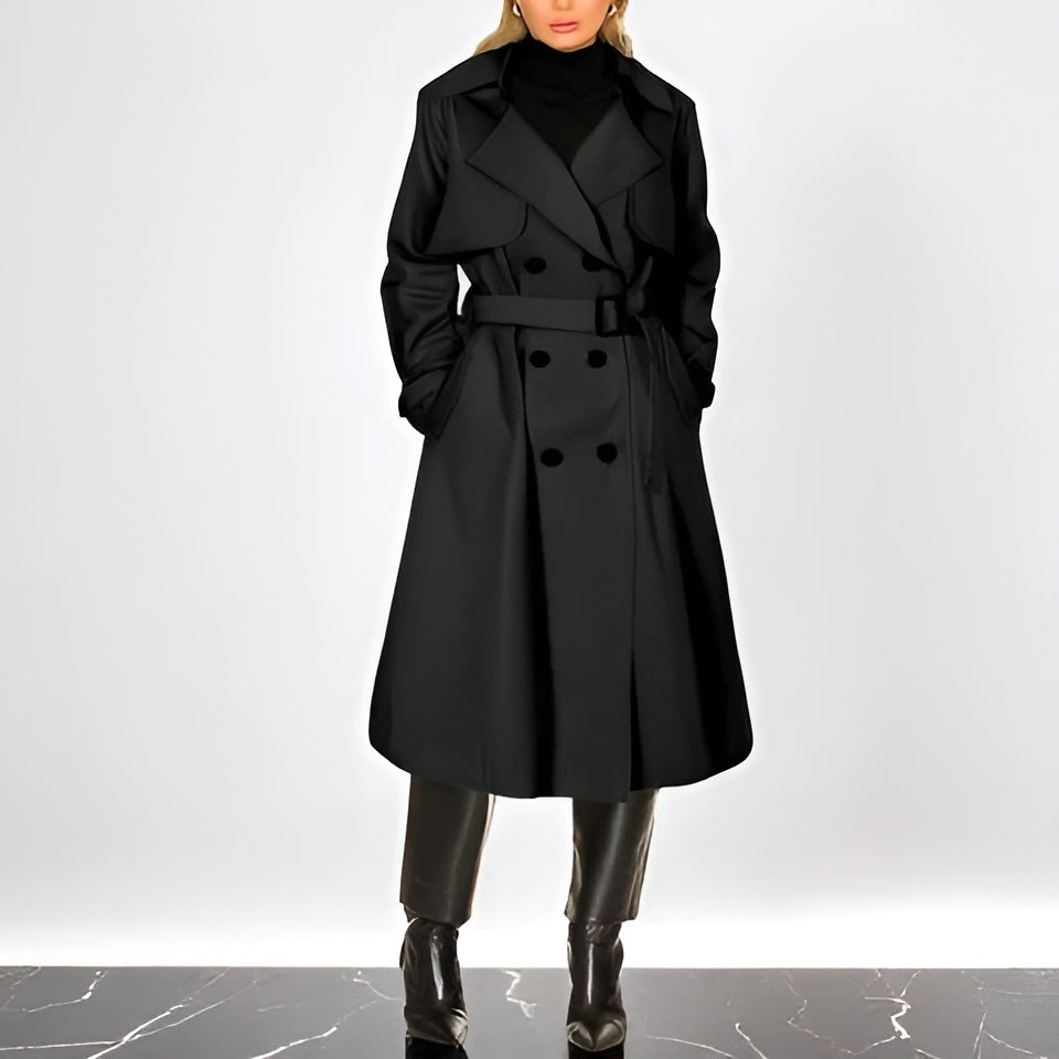Pamela | Classic Long Trench Coat with Belt