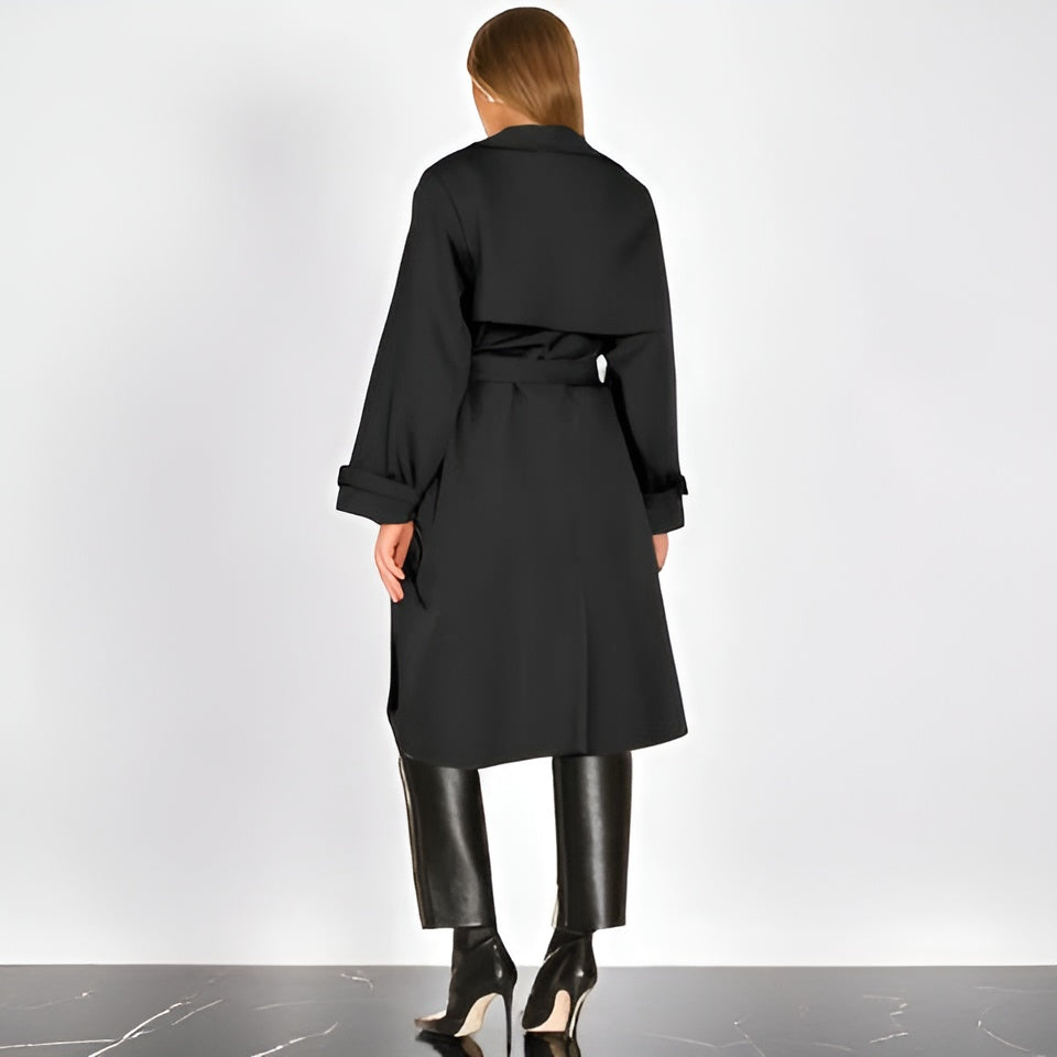 Pamela | Classic Long Trench Coat with Belt