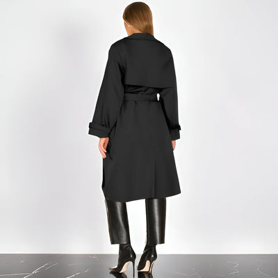Pamela | Classic Long Trench Coat with Belt