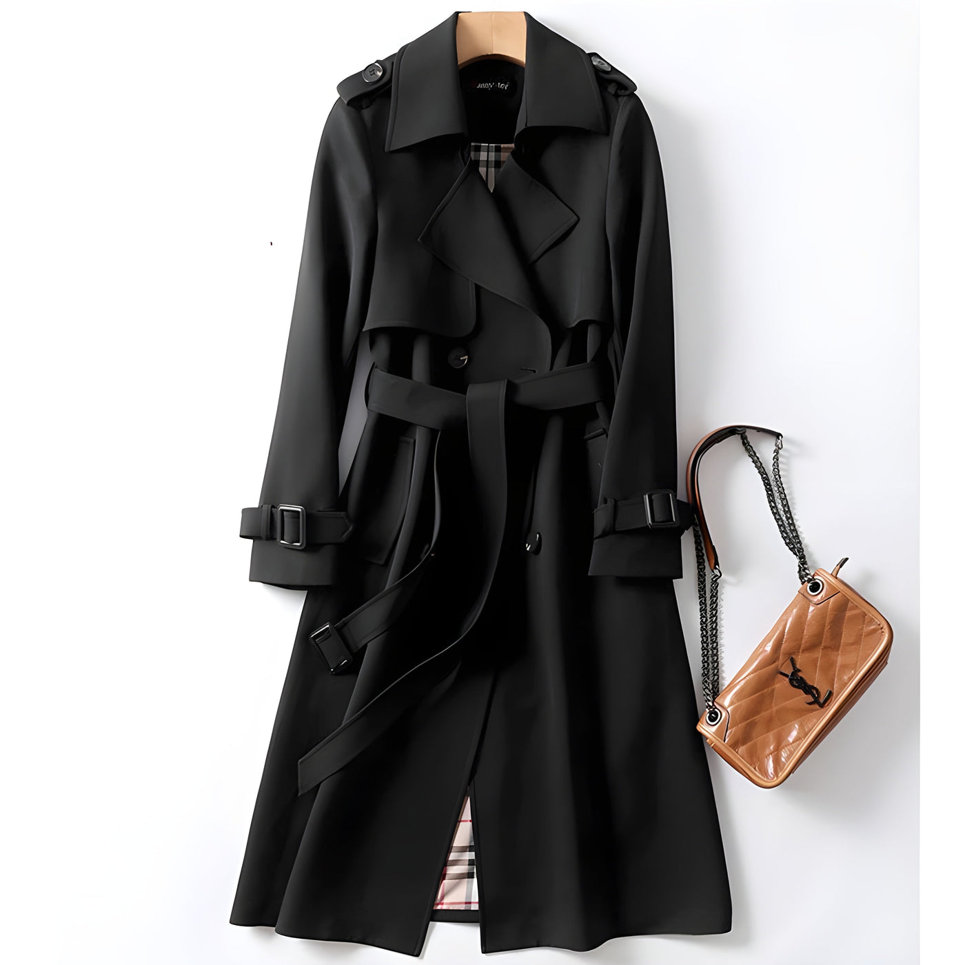 Pamela | Classic Long Trench Coat with Belt