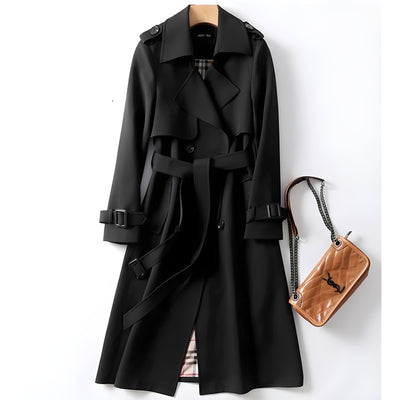 Pamela | Classic Long Trench Coat with Belt
